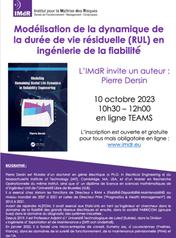 LIMdR invite un auteur : Pierre Dersin  Modlisation de la dynamique de la dure de vie rsiduelle (RUL) en ingnierie de la fiabilit 
